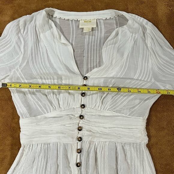 Maeve By Anthropologie White Button Down Blouse Size 0 - Picture 8 of 12